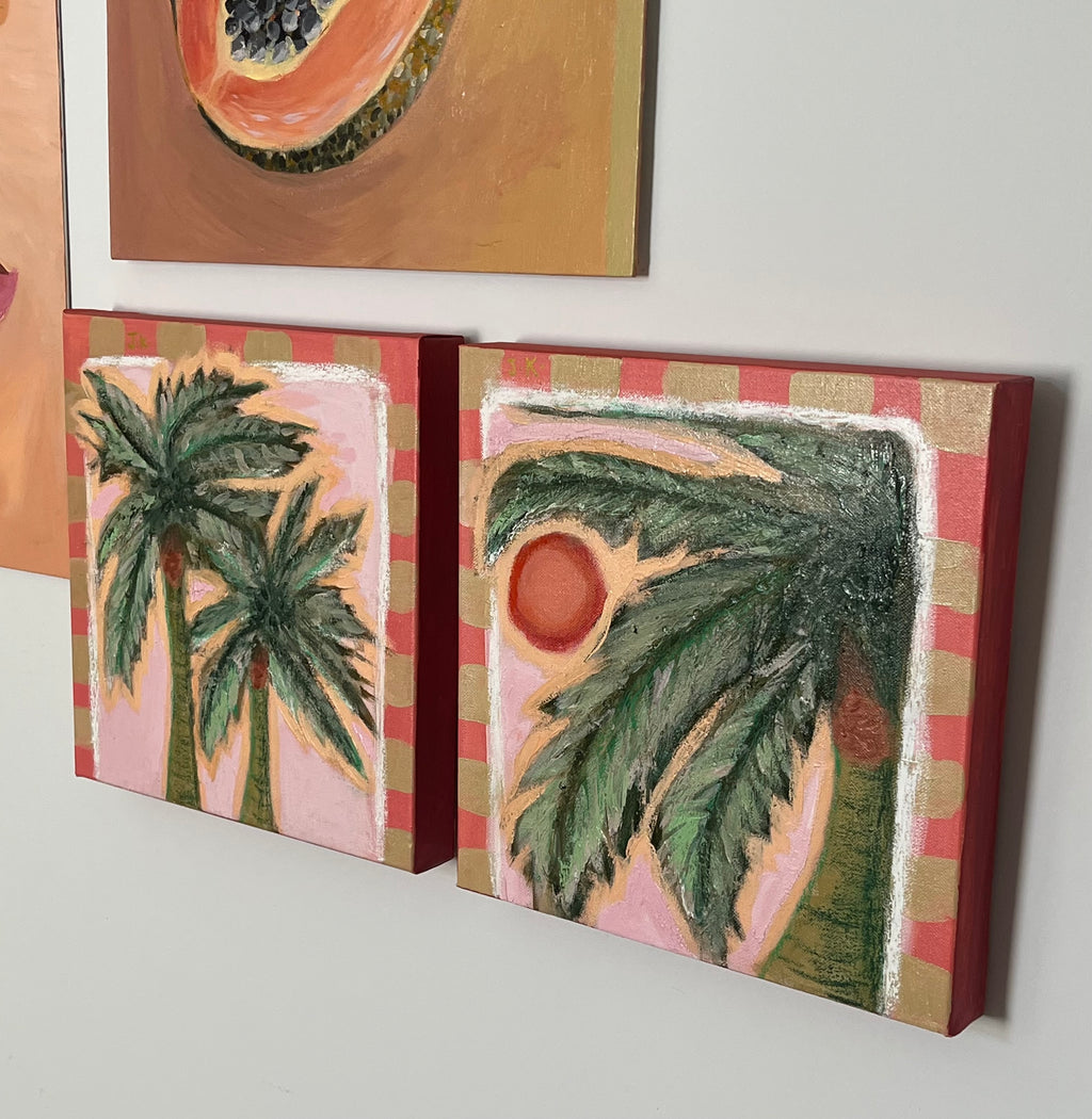 Palm Dance + Through the Trees - Original Paintings Duo
