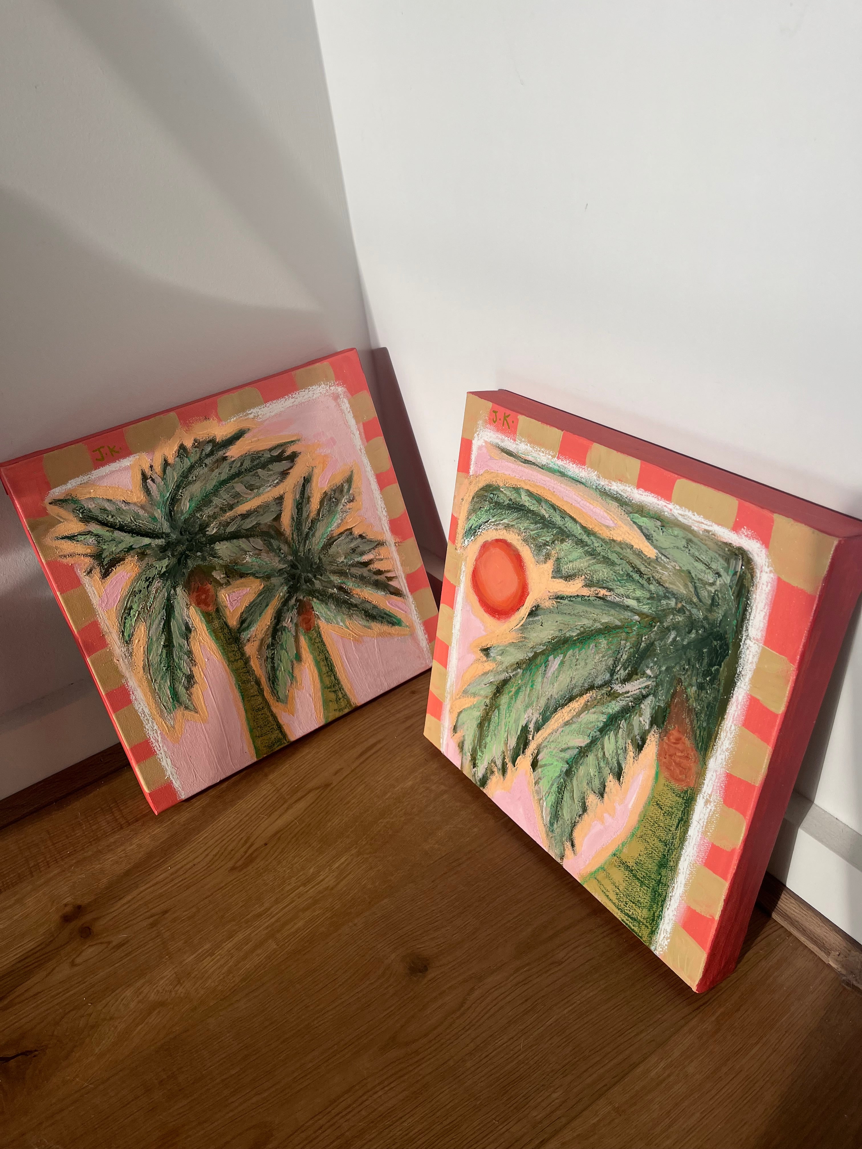 Palm Dance + Through the Trees - Original Paintings Duo