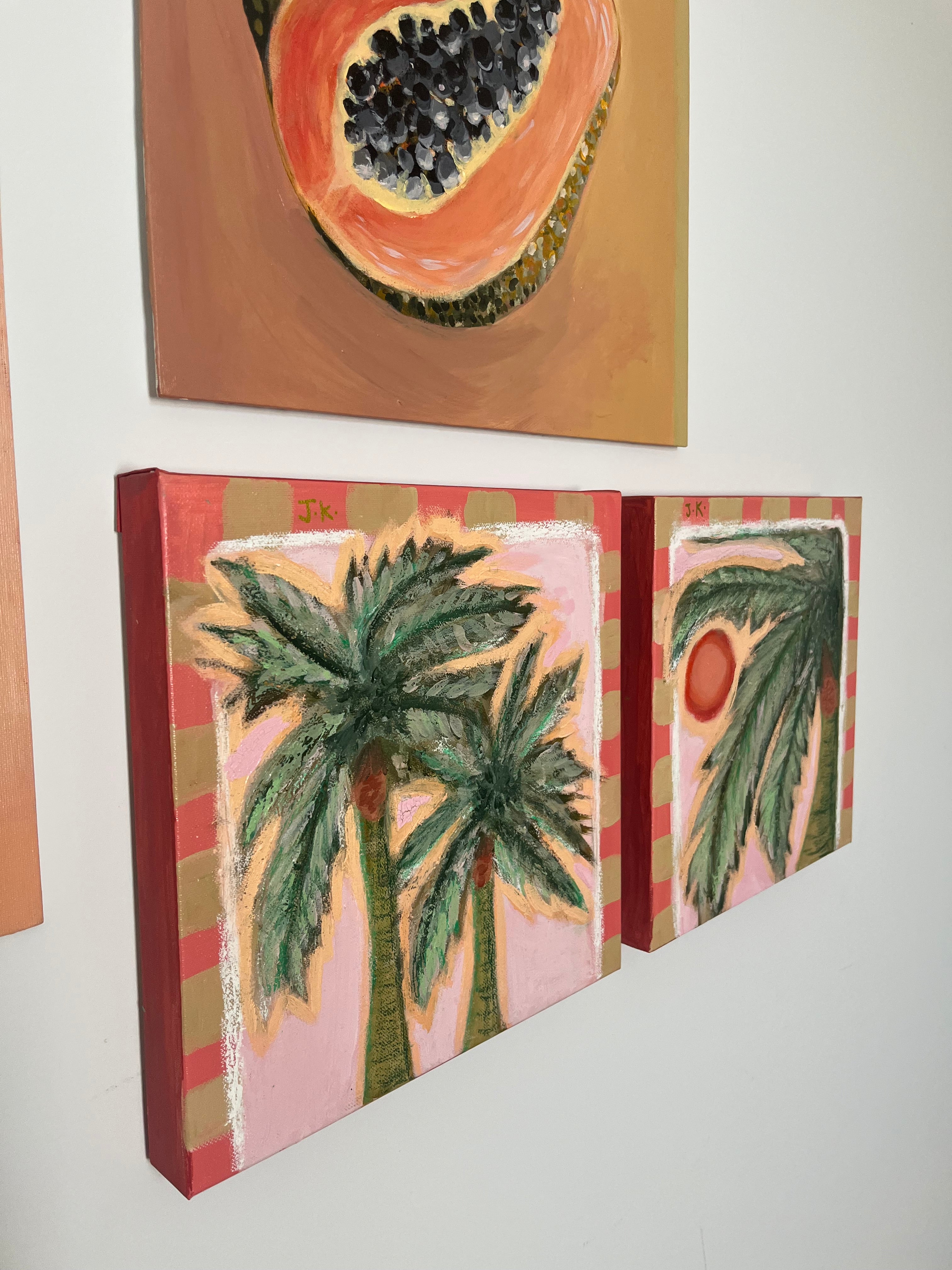 Palm Dance + Through the Trees - Original Paintings Duo